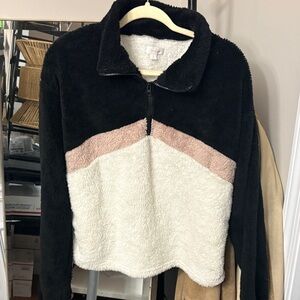 Colsie Black, Pink, and Cream Teddy Jacket